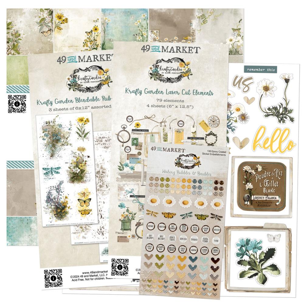 49 & Market Krafty Garden Collection Bundle with Chipboard